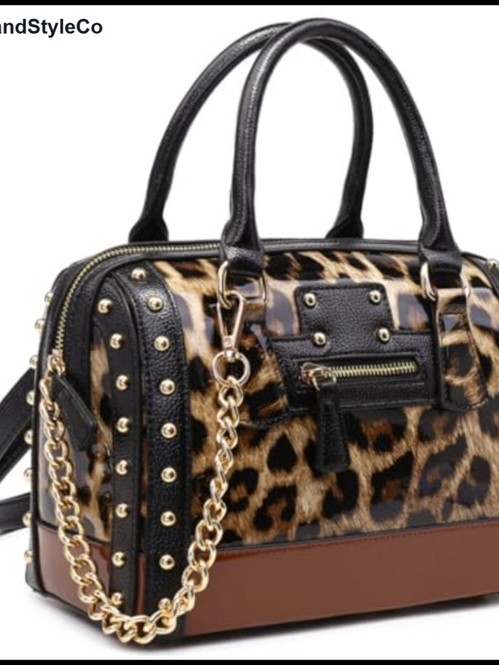 Women's Patent Faux Leather Barrel Satchel Handbag Top Handle Shoulder Purse